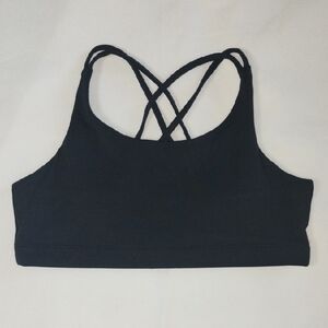 Athleta Black Crossback Padded Sports Bra Teen Size XXL 16 Athleisure Sporty